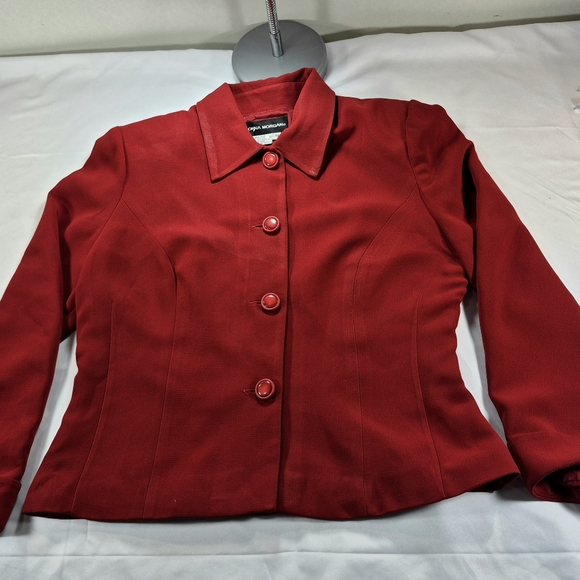 Vintage Donna Morgan Red Skirt Suit Set Business Career Casual Size 10 - Picture 7 of 16